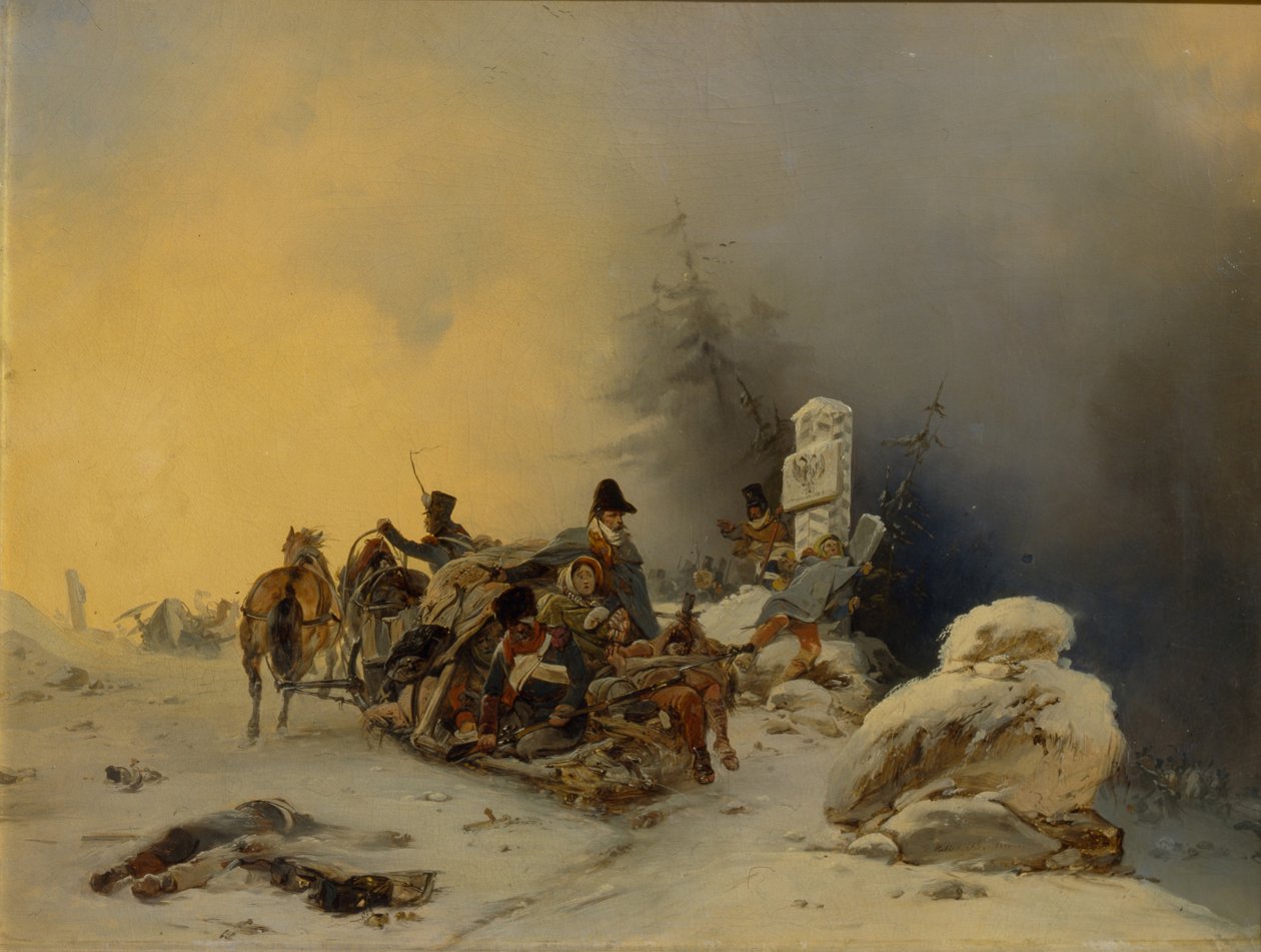 De franske troppers tilbagetrækning fra Rusland, 1846 af Gottfried Willewalde