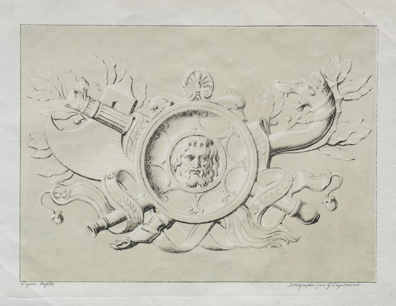 Samling af litografiske essays: Et trofæ, ca. 1816. af Gottfried or Godefroy Engelmann