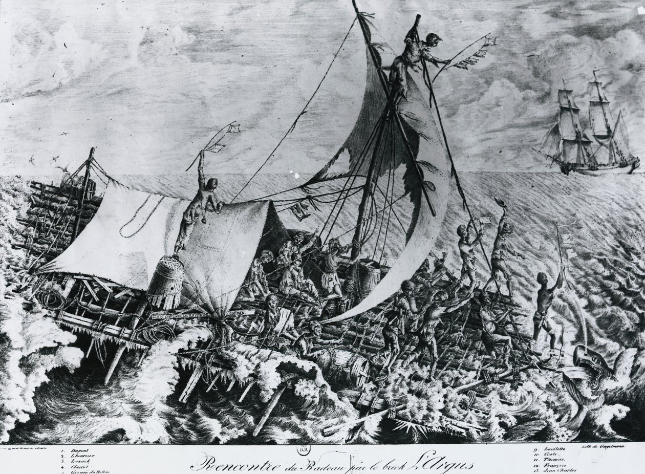 Forlis af Fregat Medusa (2. juli af Gottfried or Godefroy Engelmann