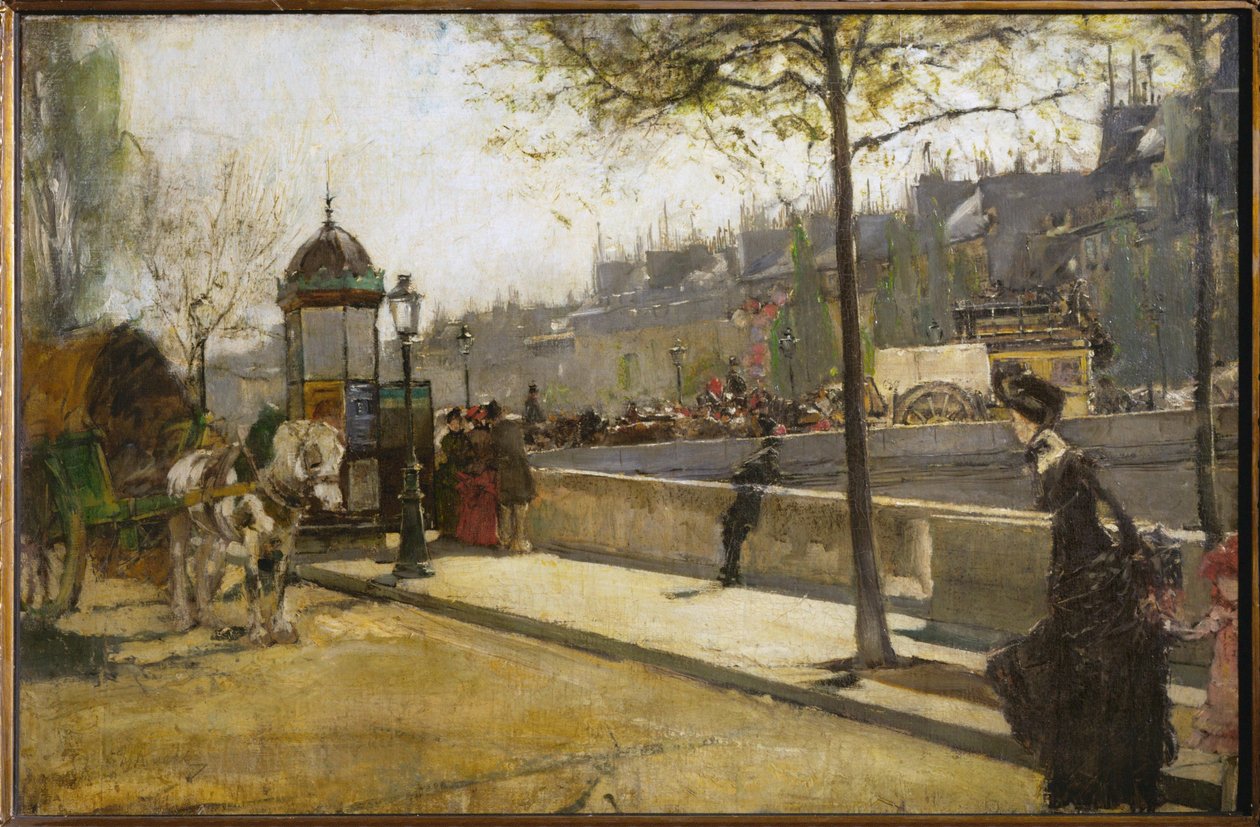Paris Quay (olie på lærred) af Gotthardt Johann Kuehl