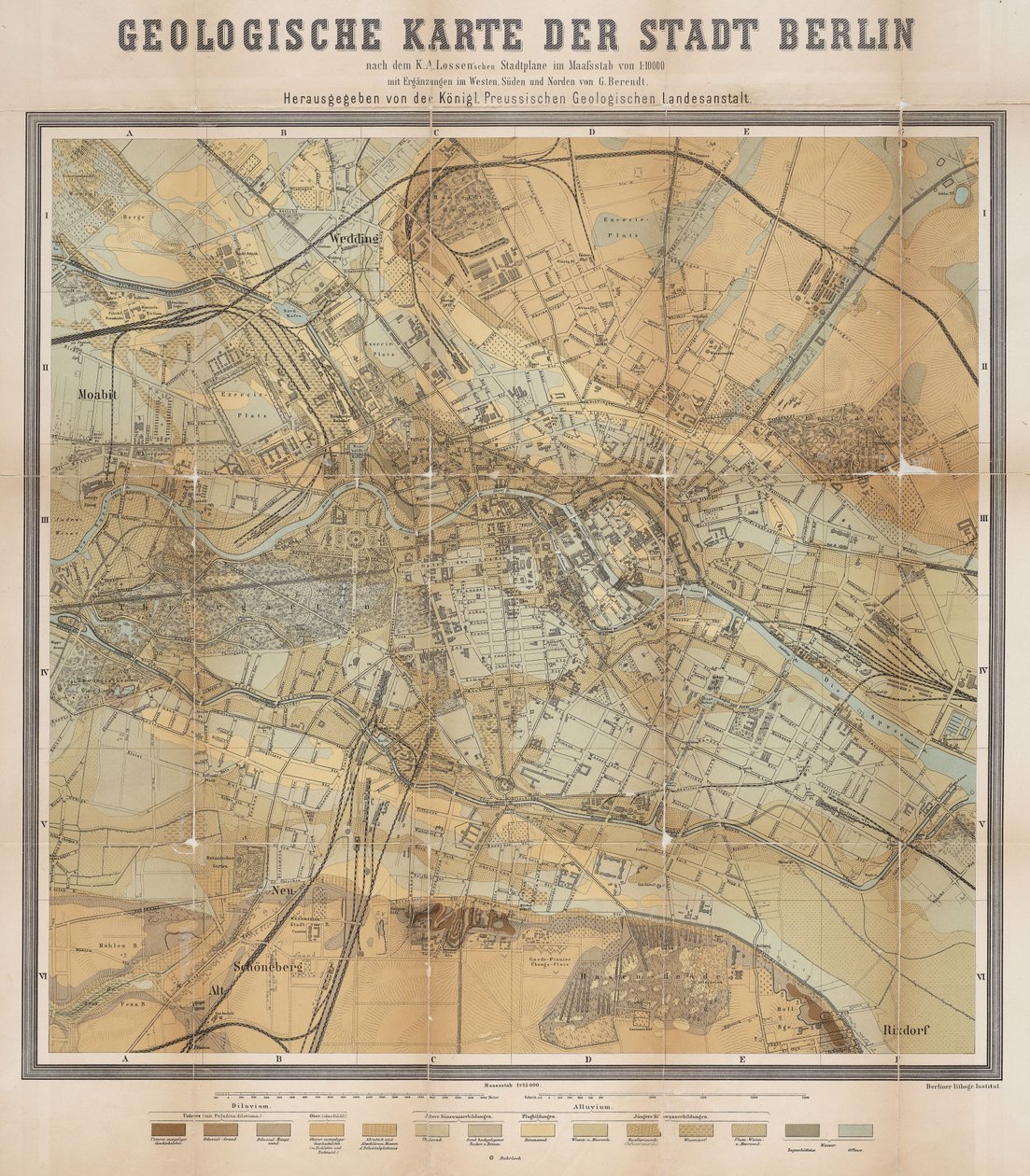 Geologisk kort over byen Berlin af Gottlieb Berendt