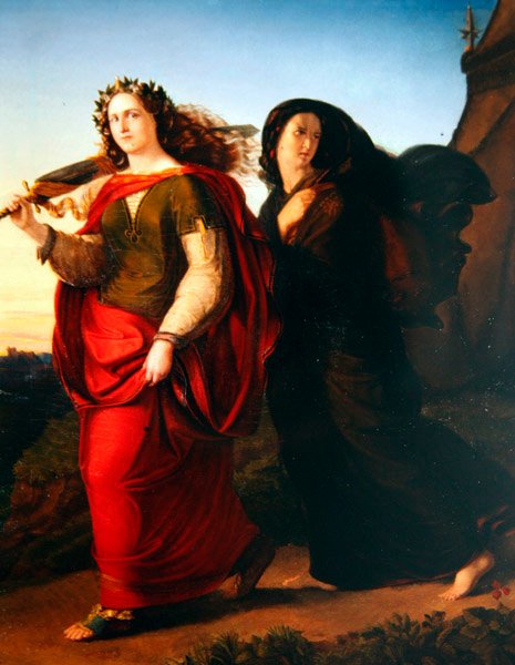 Judith vender hjem efter mordet på Holofernes, ca. 1830 (olie på lærred) af Gottlieb Heinrich von Schroeter
