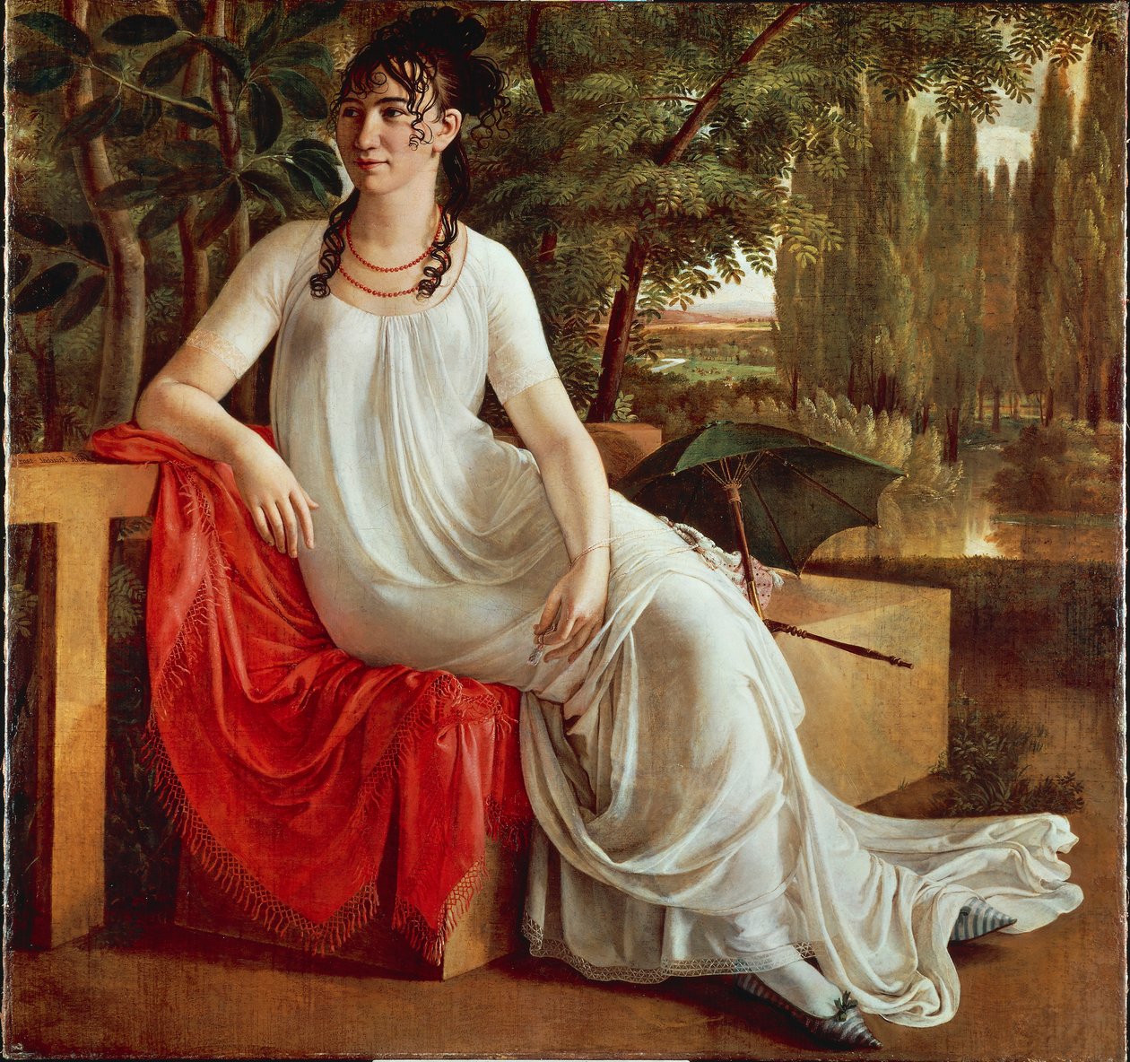 Fru Wilhelmine von Cotta, af Christian Gottlieb Schick (1776-1812), olie på lærred af Gottlieb Schick