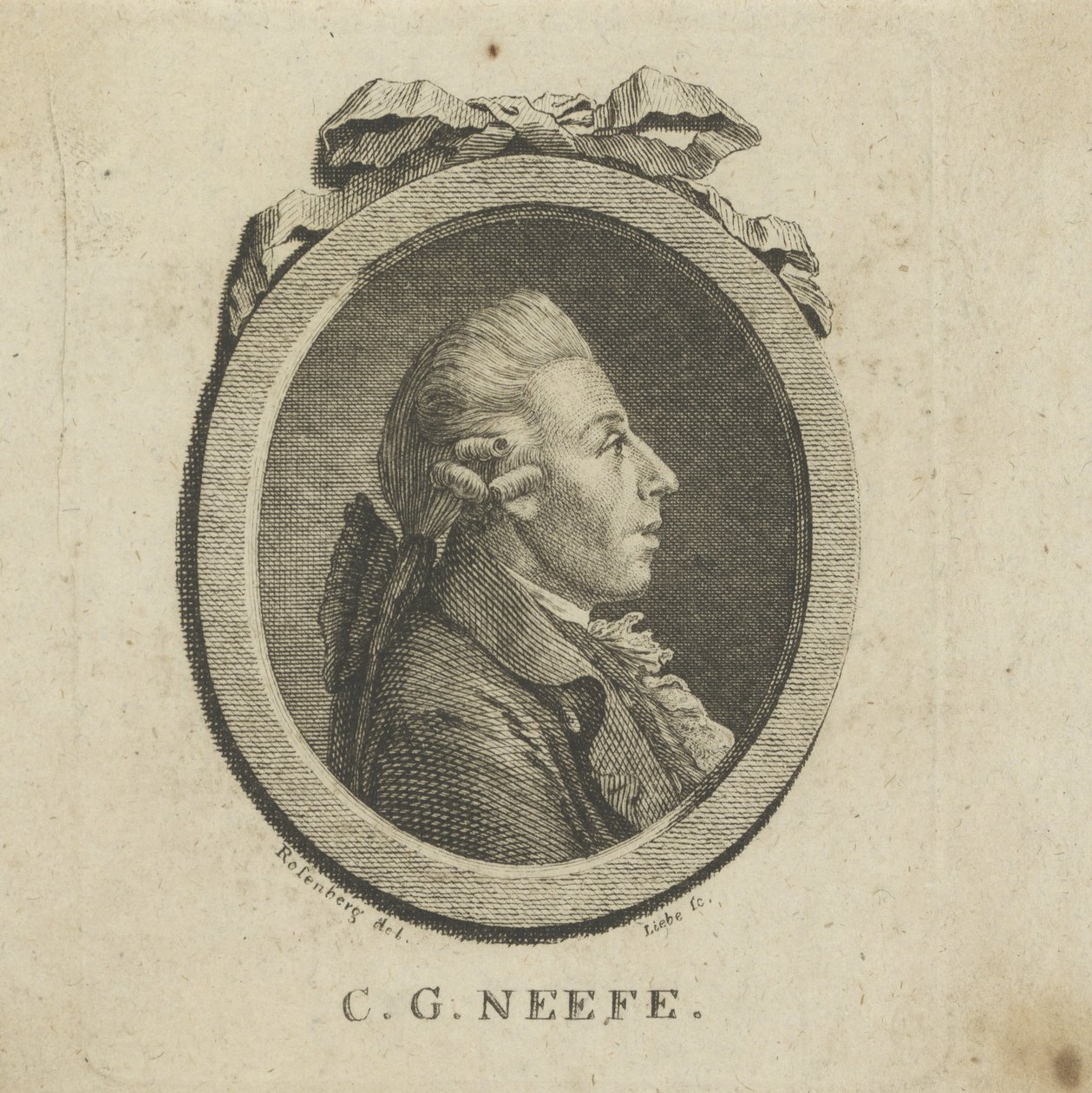 Portræt af komponisten Christian Gottlob Neefe 1748-1798, ca. 1780. af Gottlob August Liebe