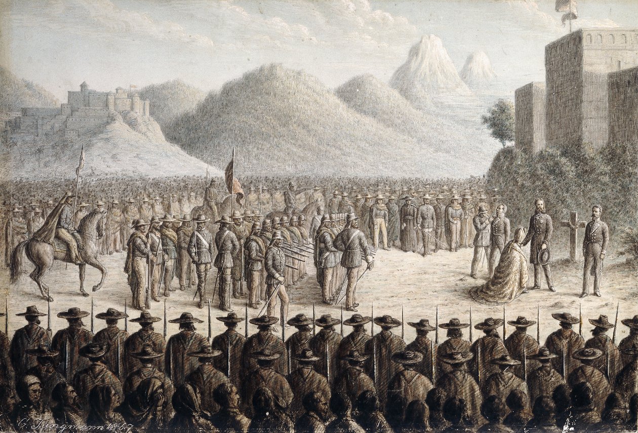 Henrettelsen af kejser Maximilian, 1867 af Gottlob Jungman