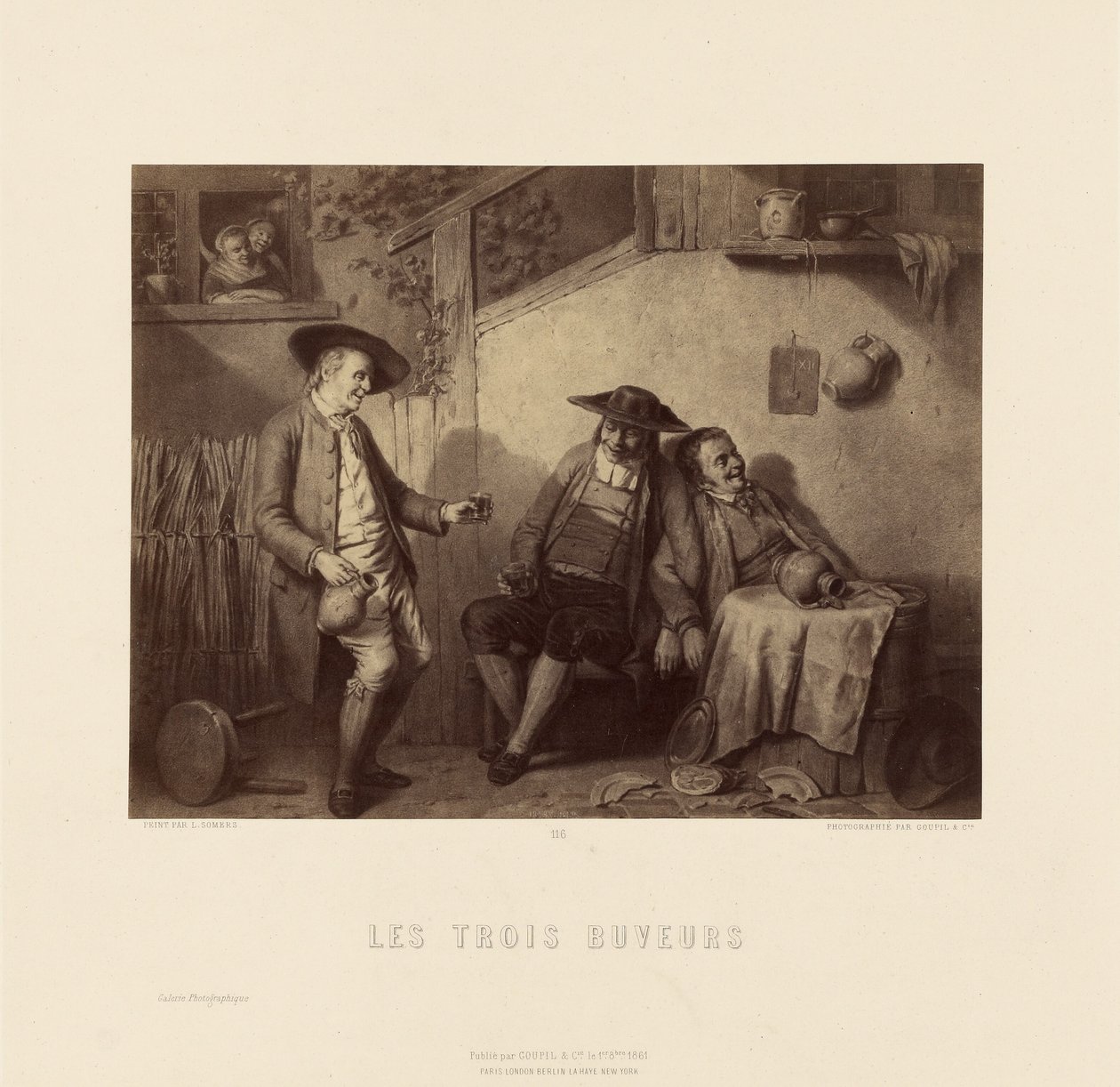 "De tre drikkere" af L. Somers af Goupil and Cie.