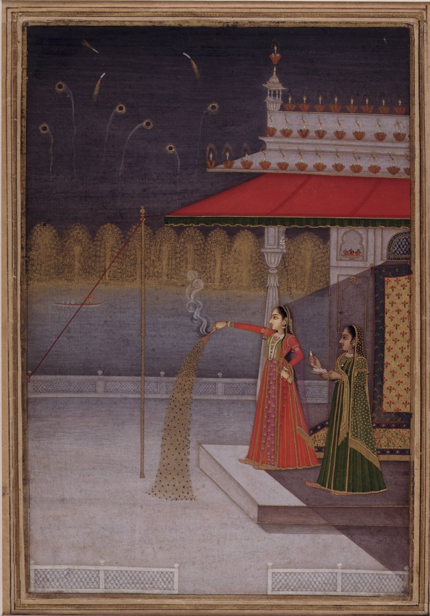 The Night of Shab-barat, ca. 1735-40 (ugennemsigtig akvarel på papir) af Gouvardhan (attr. to)
