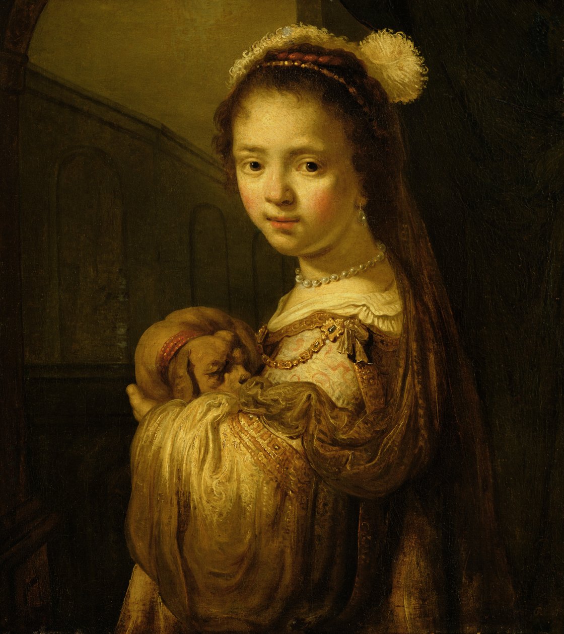 Billede af en ung pige af Govaert Flinck