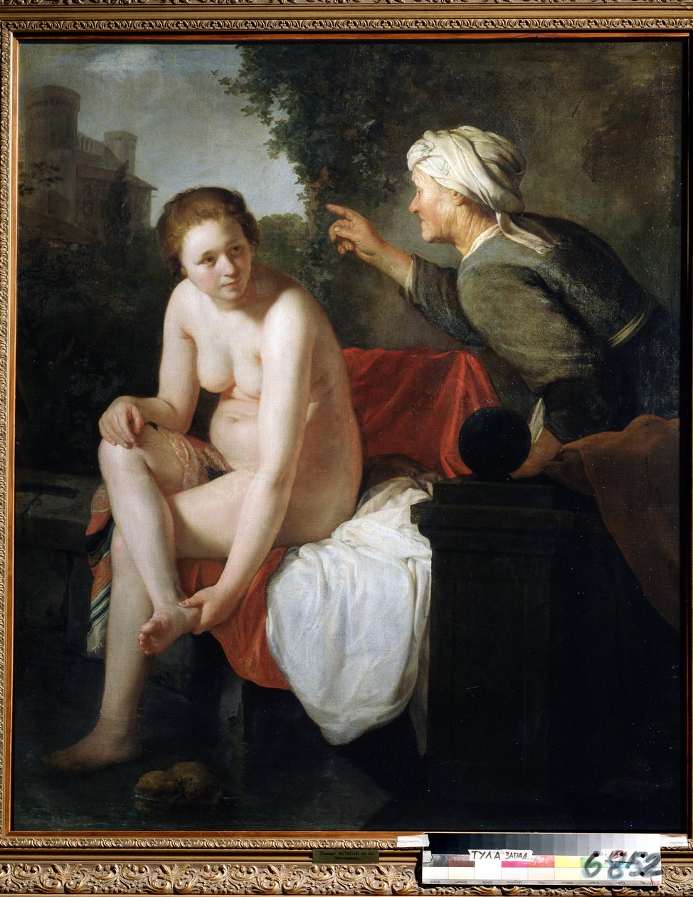 ""Bathsabi au Bain"" (Badende Bathsheba) Maleri af Govert Flinck (Hoon Govert Flinck) (1615-1660) Huille sur Toile. Musi nationaldag i Toulla, Rusland. af Govaert Flinck