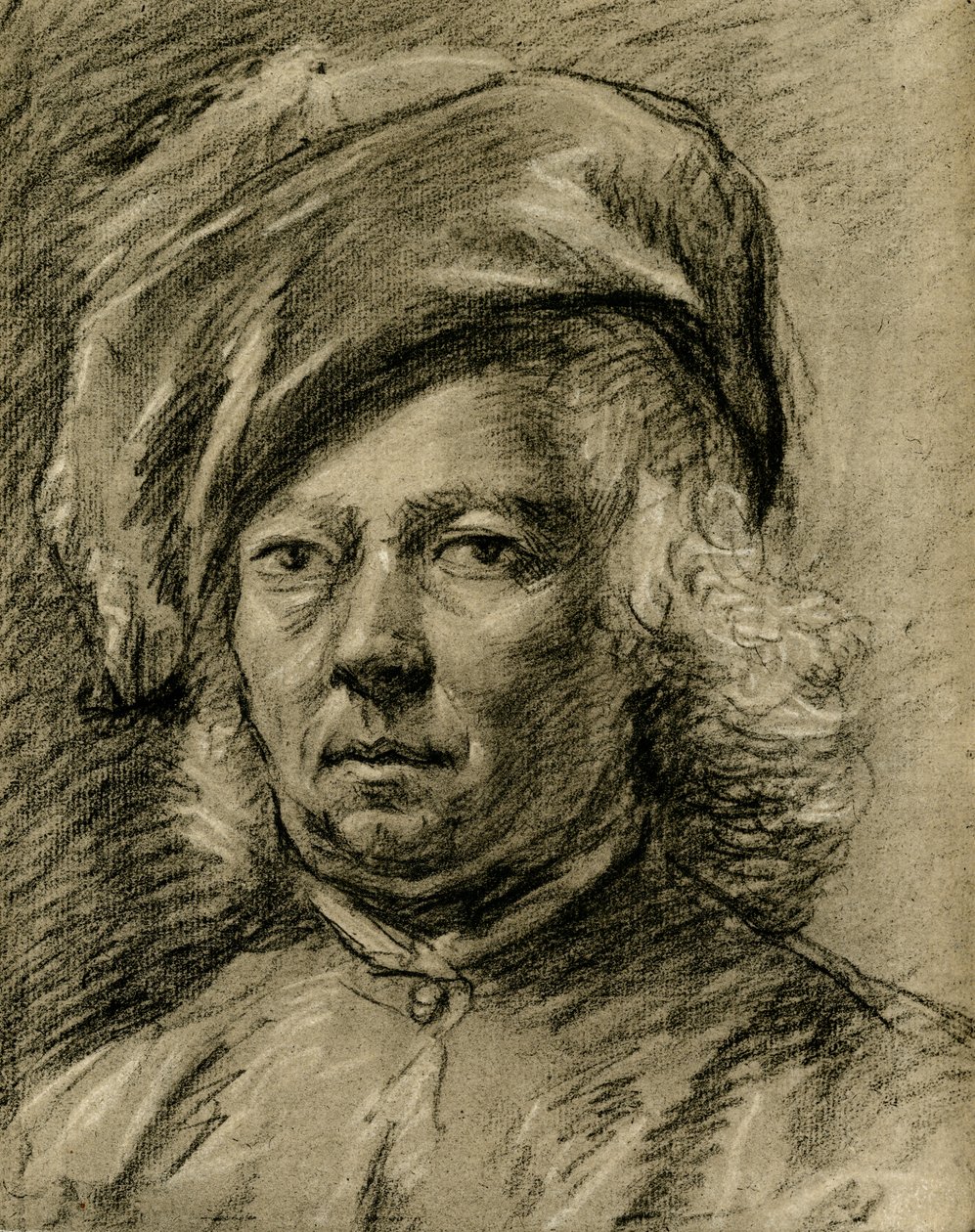 Mandlige hovedstudie af Govaert Flinck