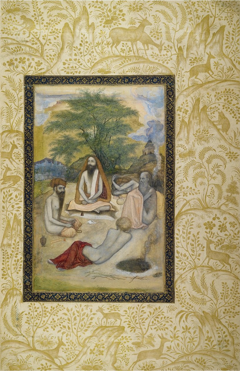 Fem hellige mænd, et blad fra Skt. Petersborg-albummet af Govardhan