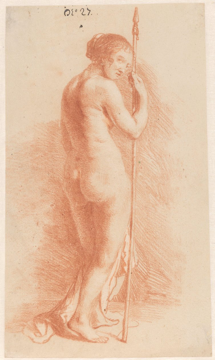 Stående kvinde med et spyd af Govert Flinck (attributed to)