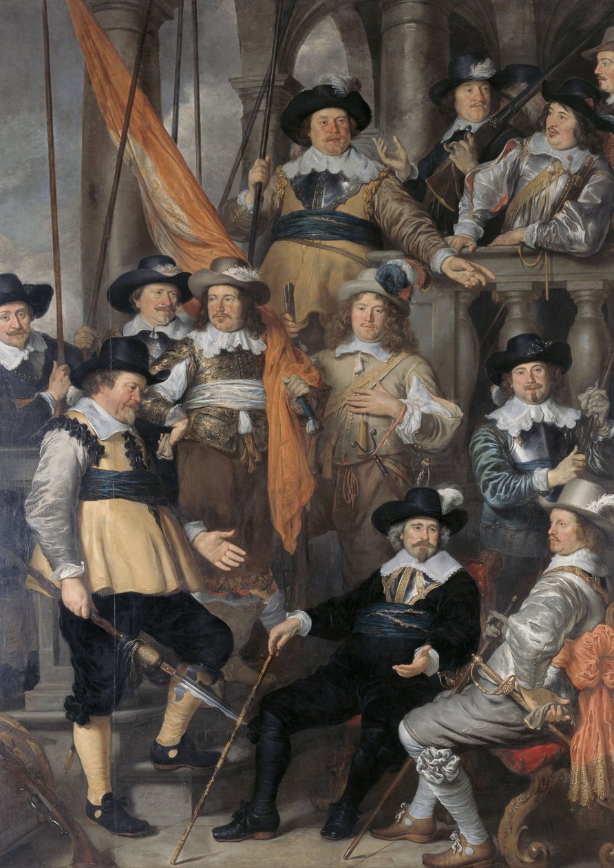 Hollandsk: Schutters van Wijk XVIII under kaptajn Albert Bas og løjtnant Lucas Conijn Kompagniet med kaptajn Albert Bas og løjtnant Lucas Conijn af Govert Flinck