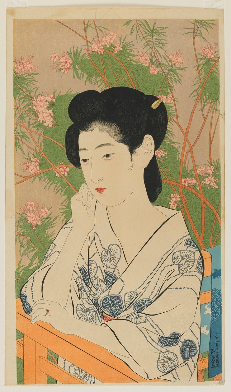 Hot Spring Hotel (Onsen yado) Taisho-æra, juli 1920 (træblok i farver) af Goyo Hashiguchi