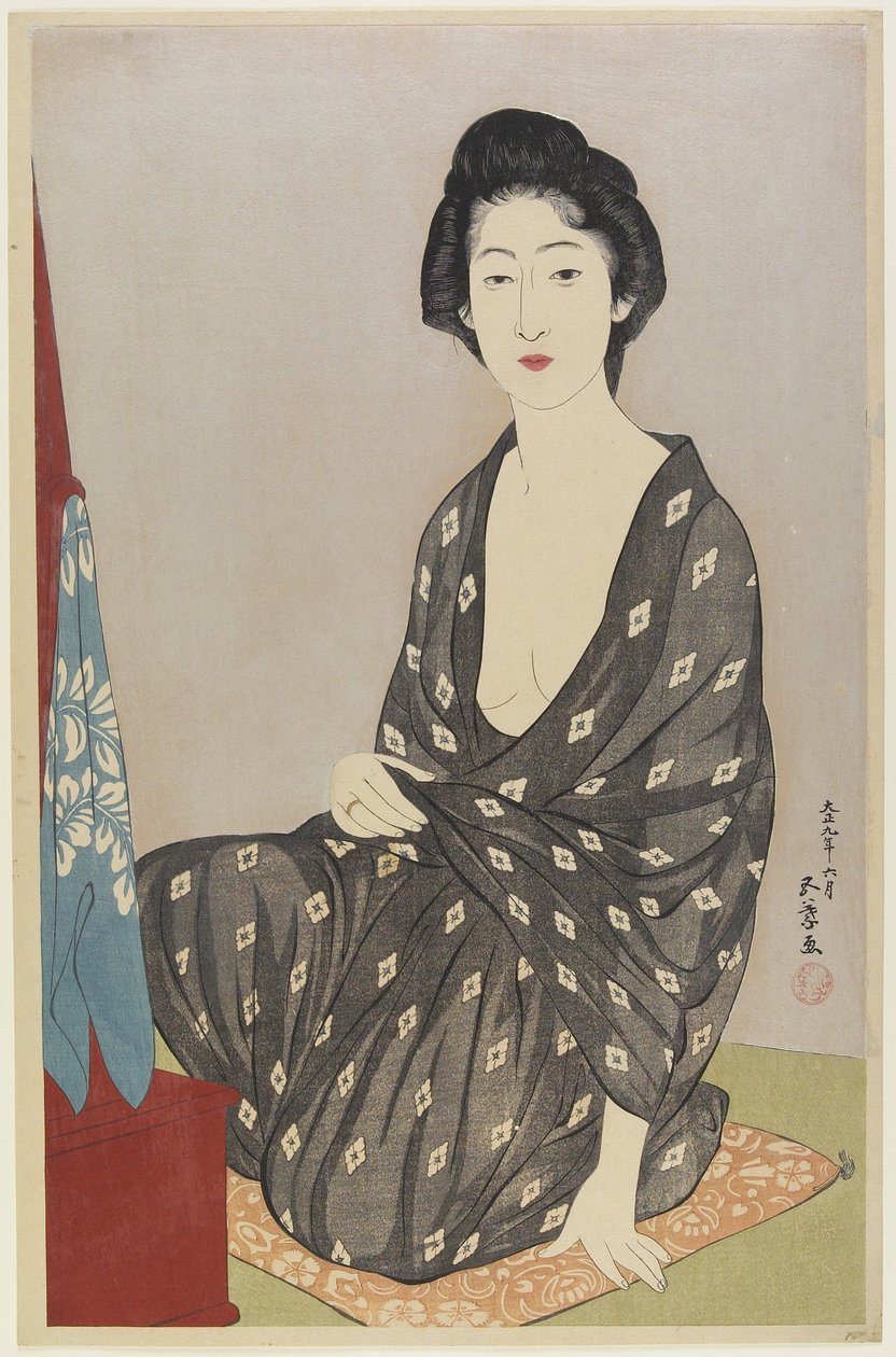 Kvinde i sommerkåbe, juni 1920 af Goyo Hashiguchi