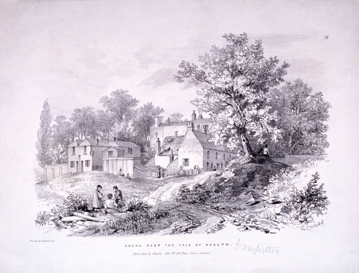 Hampstead Heath, Hampstead, London, c1840 af Graf and Soret