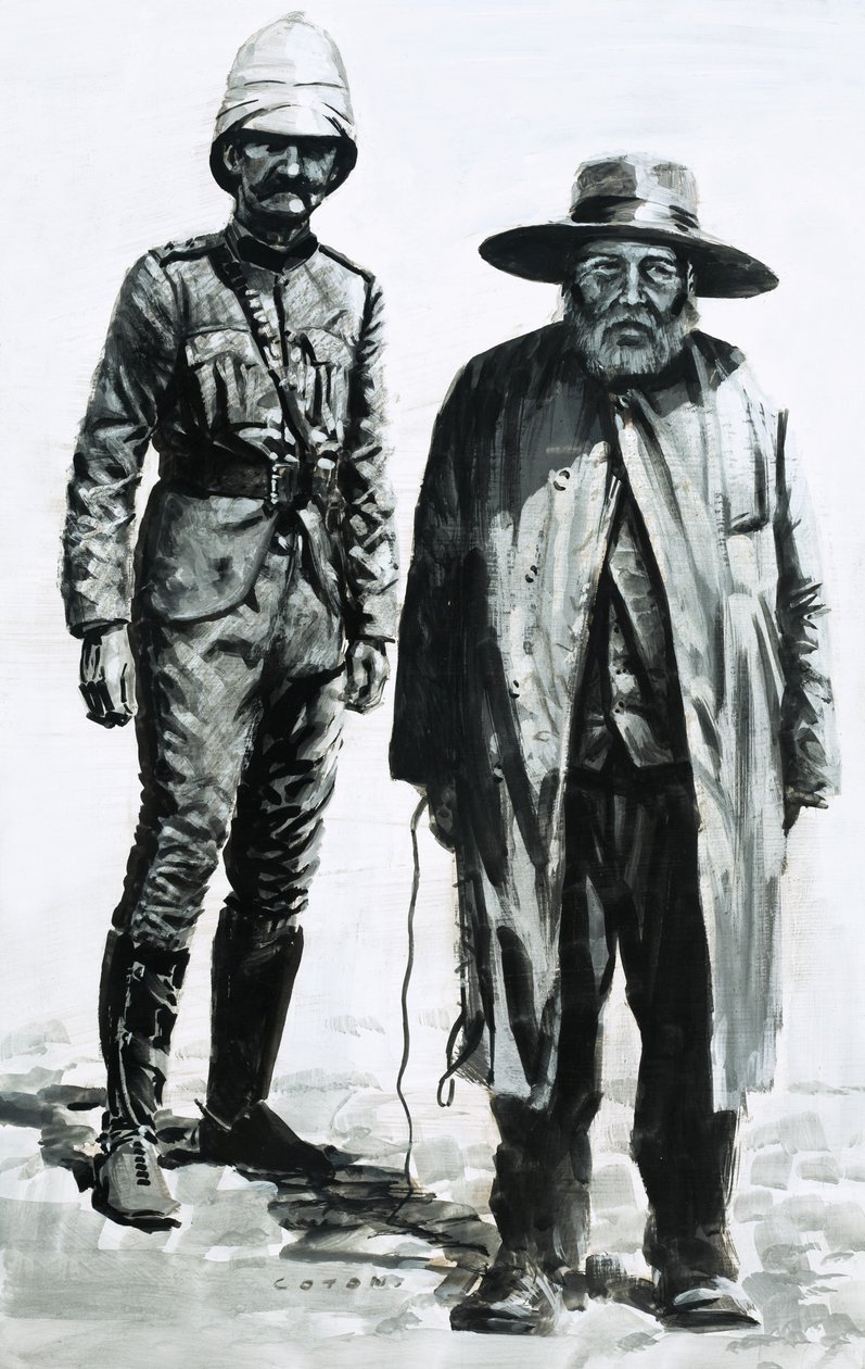 Vinderen af slaget ved Spion Kop, Lord Roberts, og boer-generalen Cronja af Graham Coton