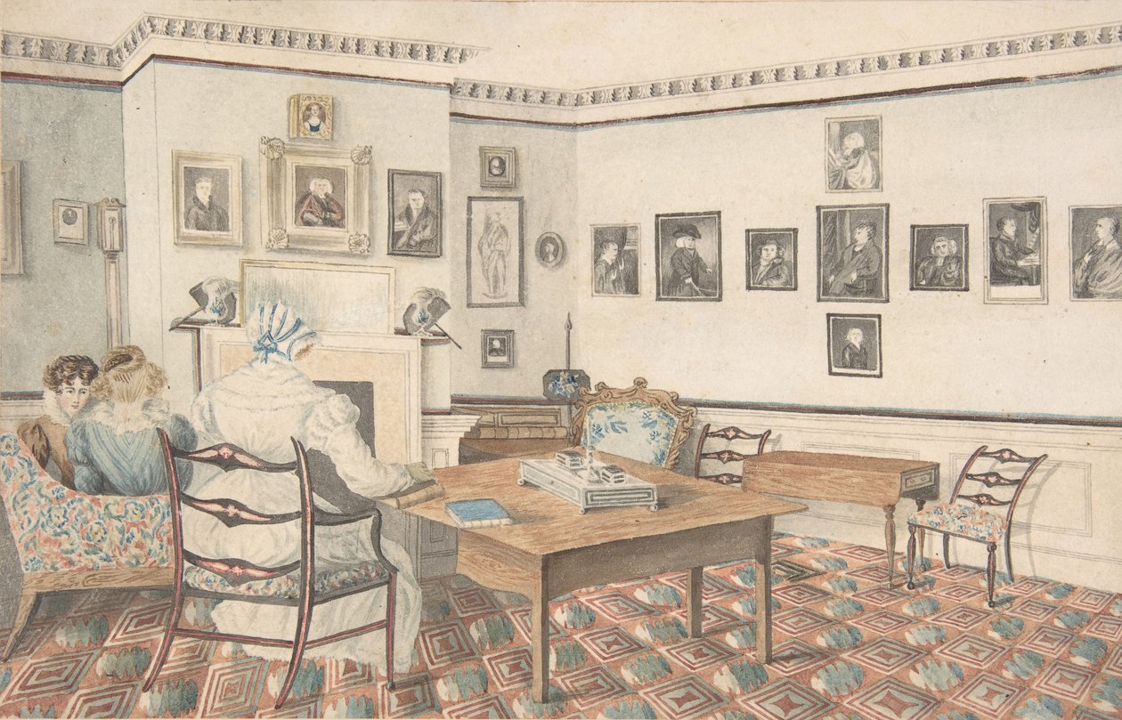 Tegnestue i Hatton, Warwickshire, 1820-30. af Granddaughters of Dr. Samuel Parr.