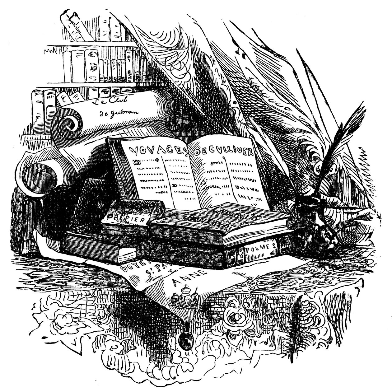 Illustration til "Gullivers rejser" skrevet af Jonathan Swift af Grandville (1803 47)