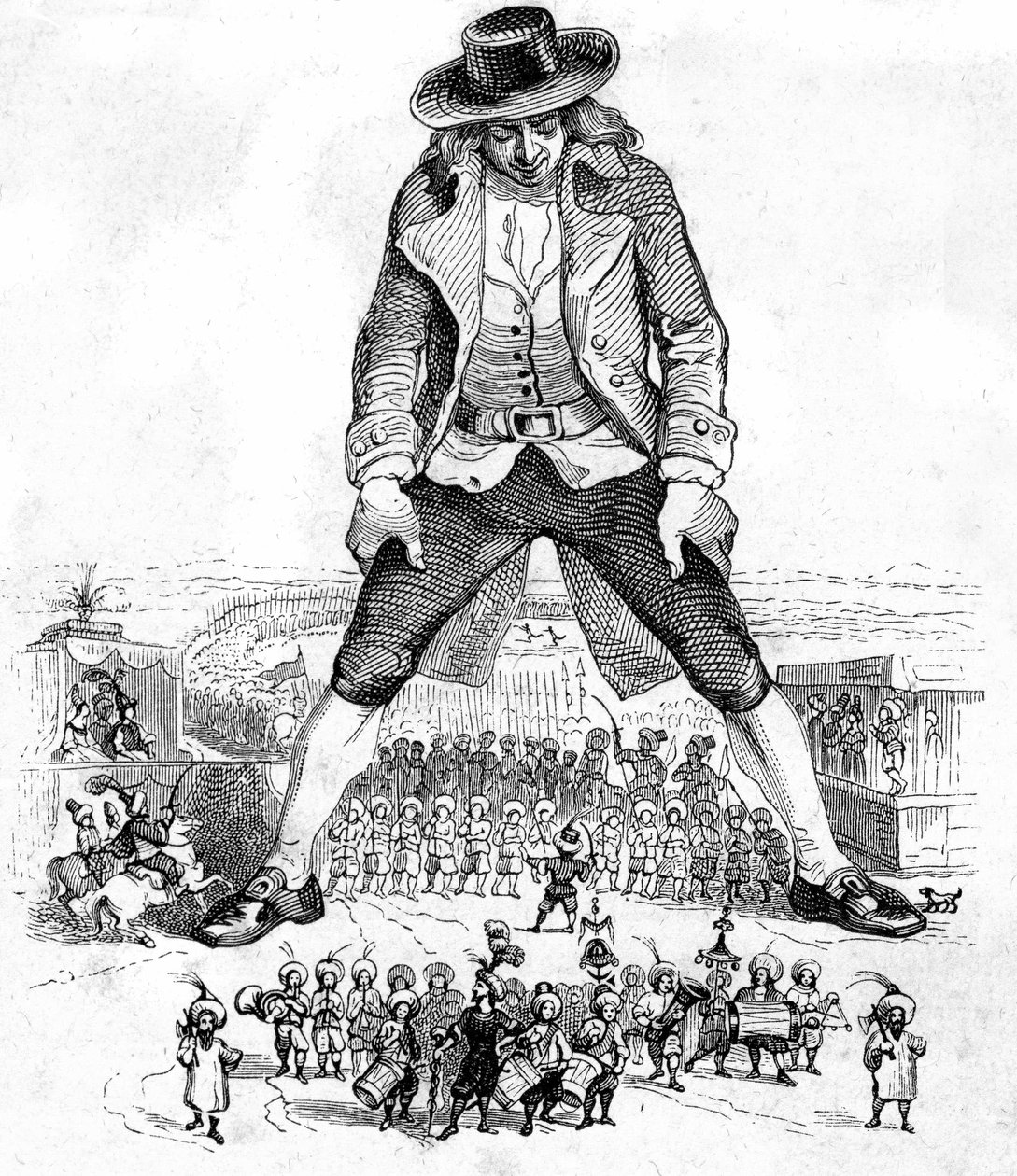 Illustration til "Gullivers rejser" skrevet af Jonathan Swift af Grandville (1803 47)