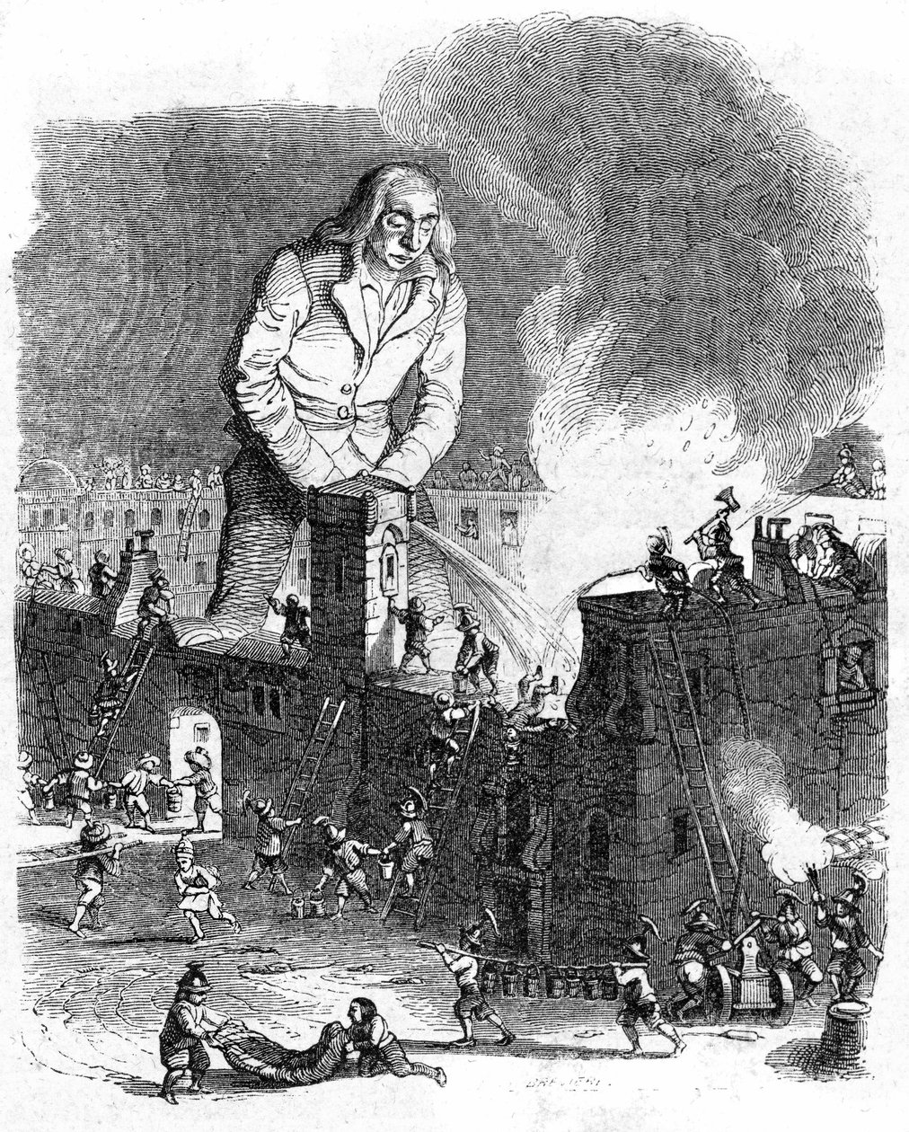 Illustration til "Gullivers rejser" skrevet af Jonathan Swift af Grandville (1803 47)