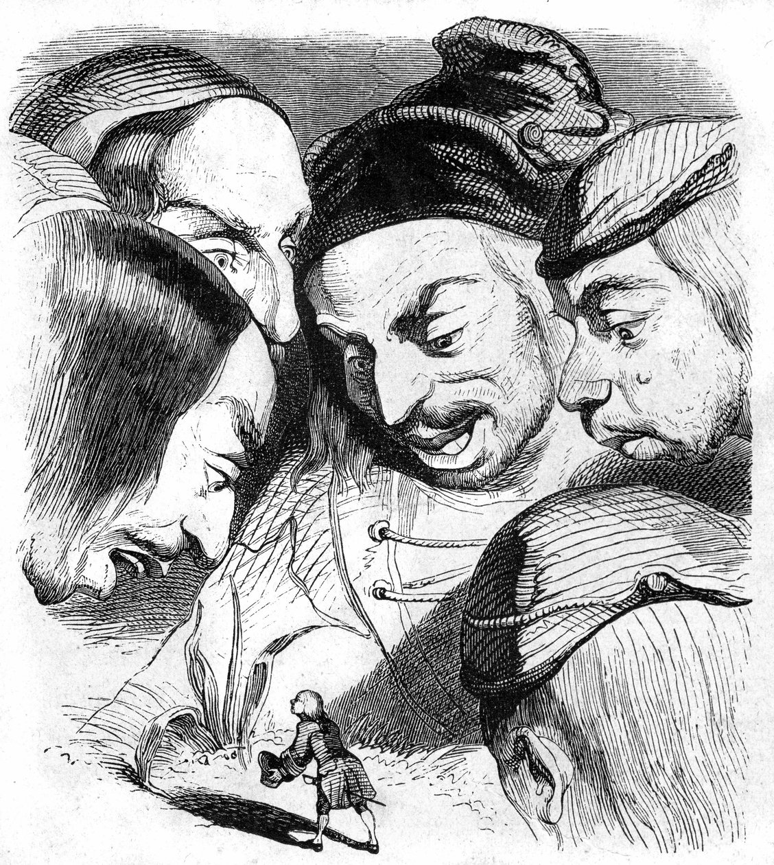 Illustration til "Gullivers rejser" skrevet af Jonathan Swift af Grandville (1803 47)