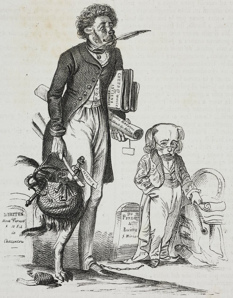 Hvorfor tage mulen væk fra udyr?, karikatur af Jean-Jacques Grandville (1803-1847), litografi af Gaetano Riccio fra Poliorama Pittoresco, n 38, 30. april af Grandville