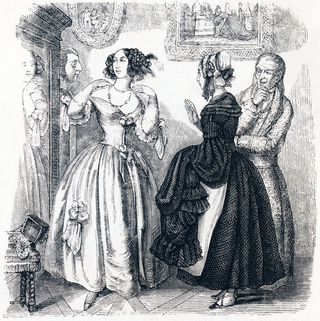 den unge enke - Fabler af La Fontaine af Grandville