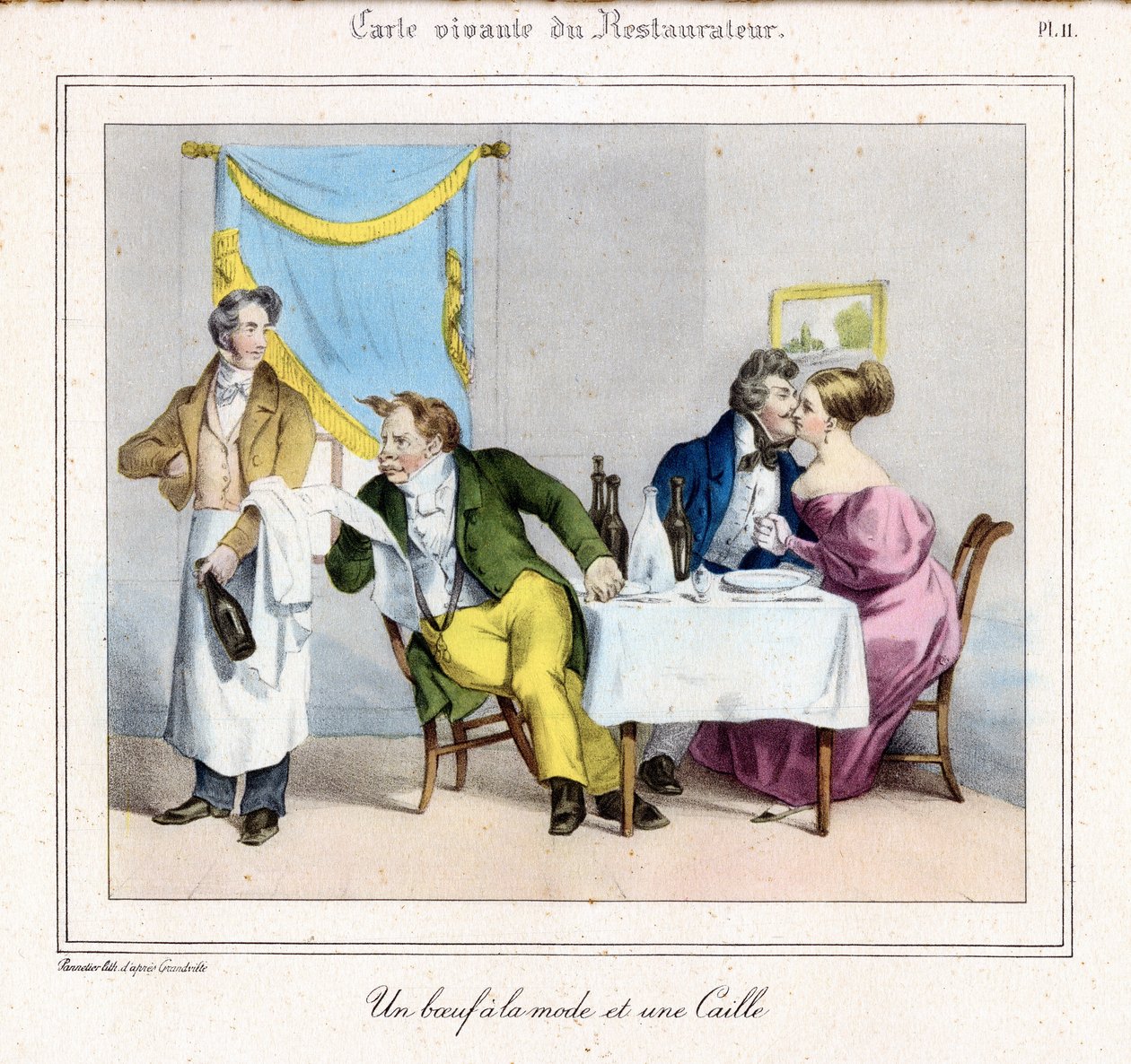 Restauratørens Livskort: En modebøf og en vagtel af Grandville