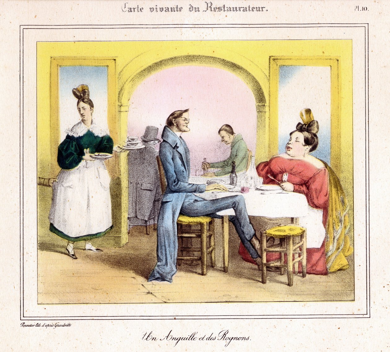 Restauratørens Livskort: en ål og nyrer af Grandville