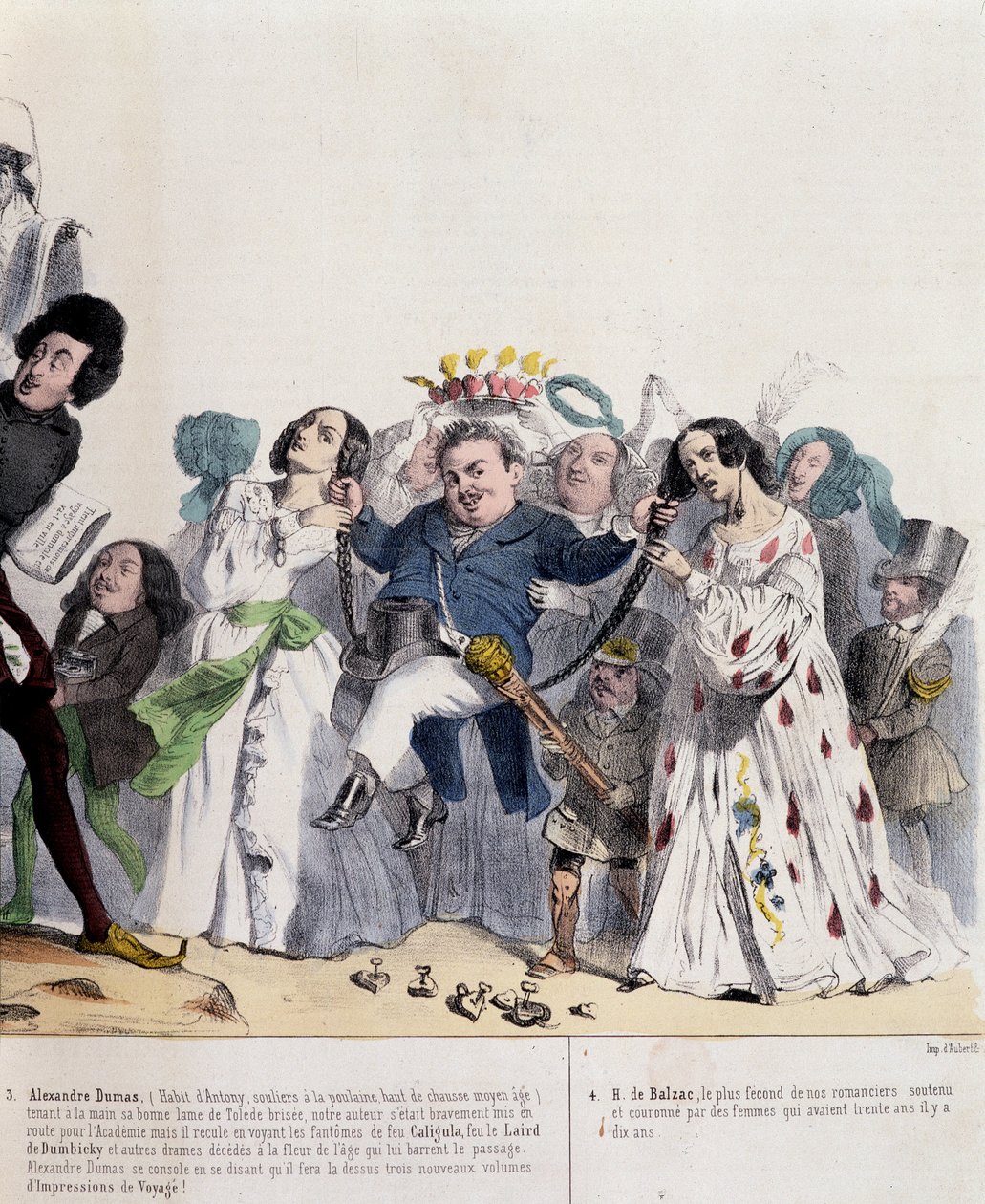 Tegnefilm om Alexandre Dumas Fils og Honoré de Balzac - af Grandville, i "" Charivari""" fra 21/02/1844 af Grandville