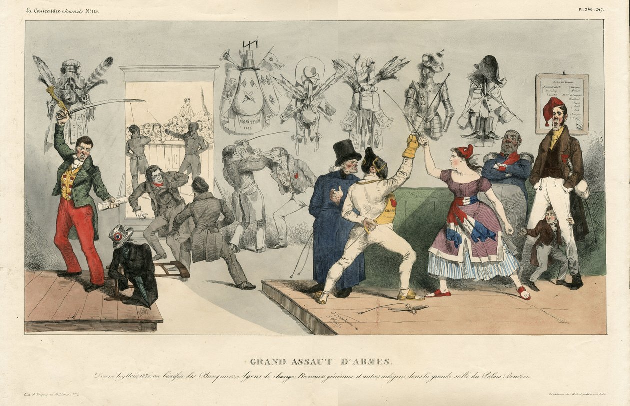 Illustration af Jean Ignace Gerard dit Grandville (1803-1847) i La Caricature (1830) politique, nr. 119 af Grandville