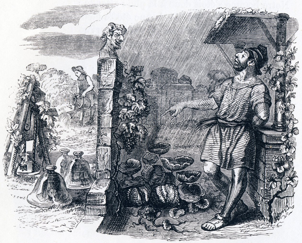 Jupiter og fæstebonden - Fabler af La Fontaine af Grandville