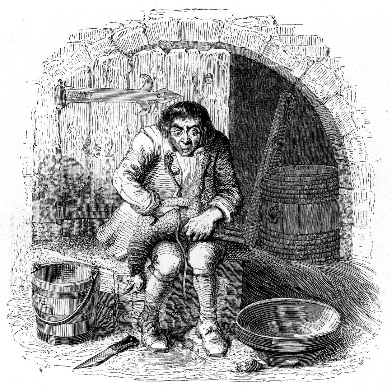 Hønen med guldæg: La Fontaine-fabel illustreret af Grandville. af Grandville (1803 47)