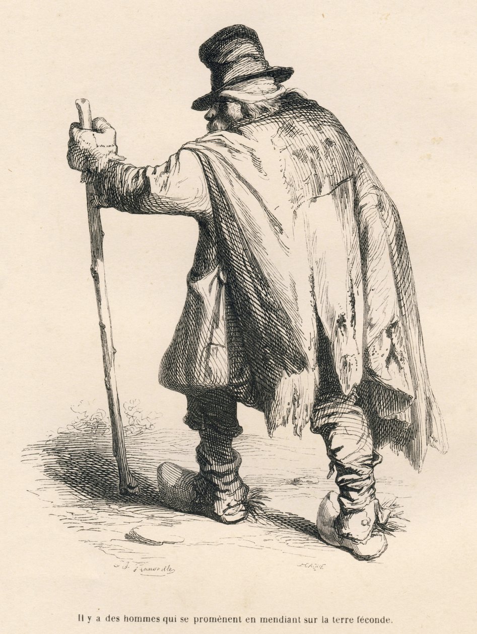 Tigger. Miniaturer illustreret af JJ Granville. Gravering signeret Caque i delen "Historien om en hare" skrevet af PJ Stahl i "Scener fra dyrenes private og offentlige liv". Paris, J. Hetzel og Paulin af Grandville