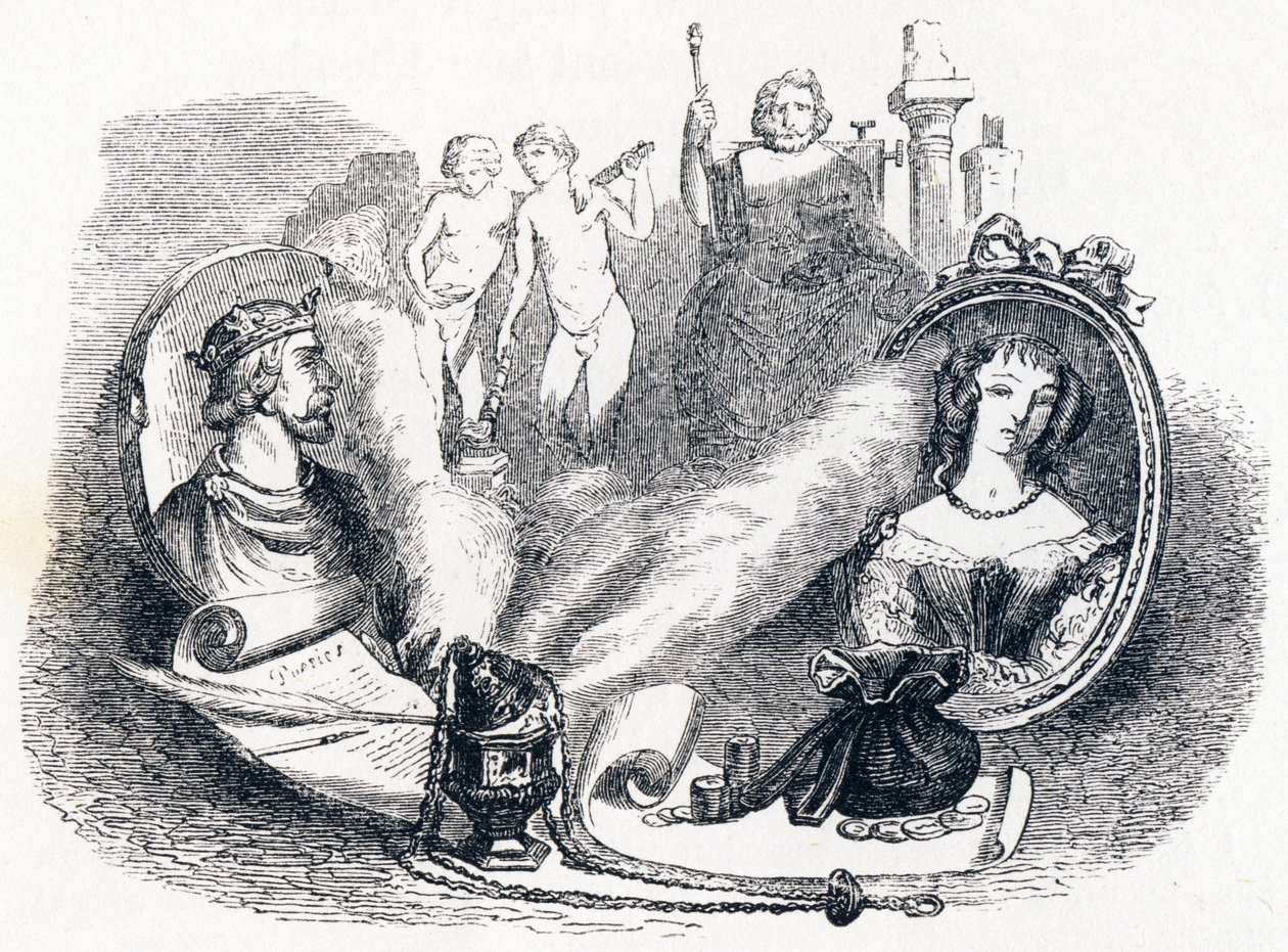 Simonides bevaret af guderne - Fabler af La Fontaine af Grandville