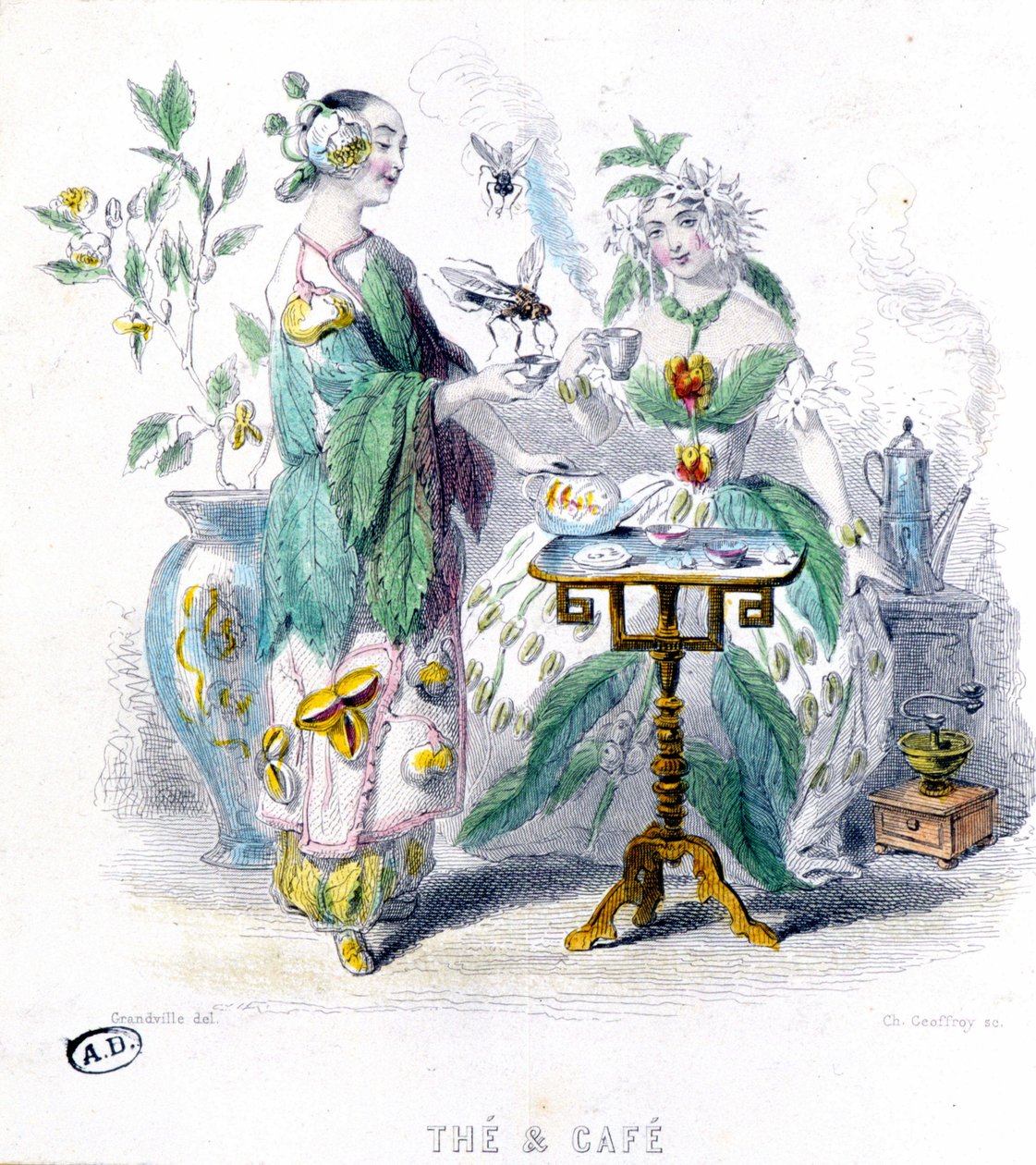 Te og kaffe - allegori af Grandville af Grandville