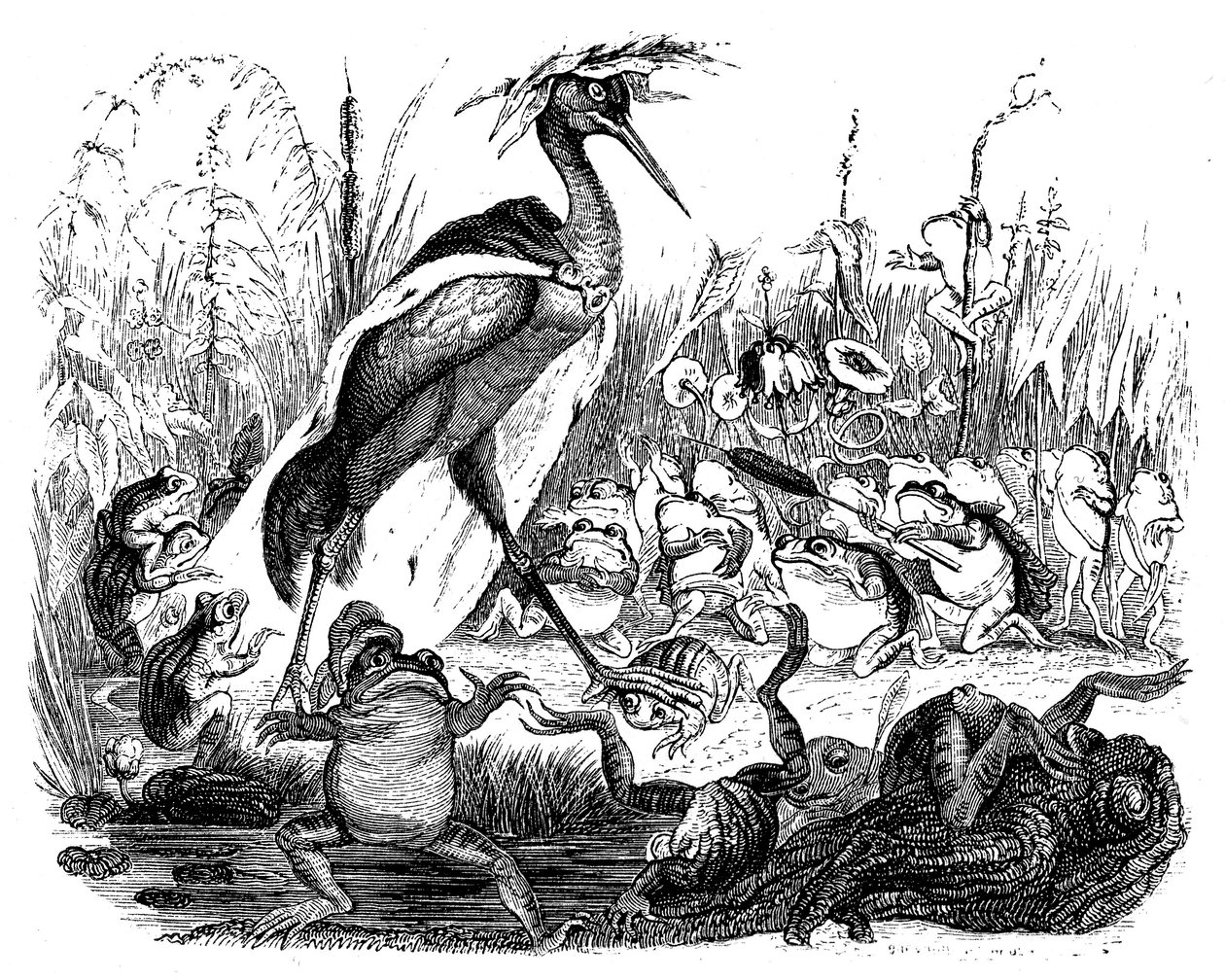 Frøerne spørger kongen, illustration fra 