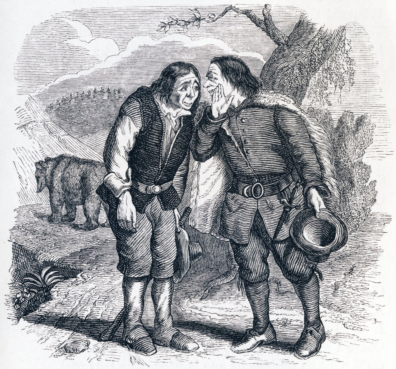 Bjørnen og de to venner - Fabler af La Fontaine af Grandville