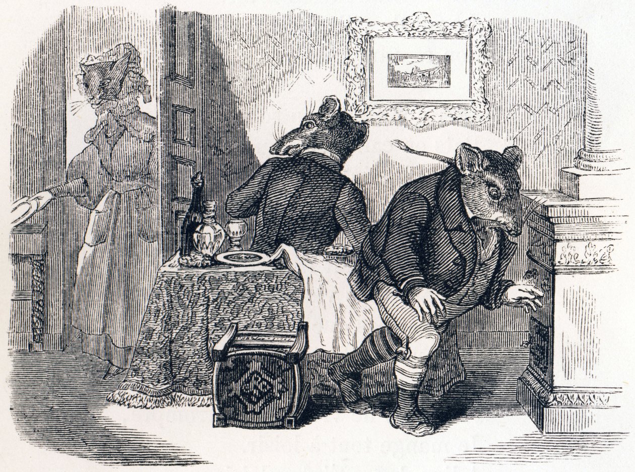Byrotten og markrotten - Fabler af La Fontaine af Grandville