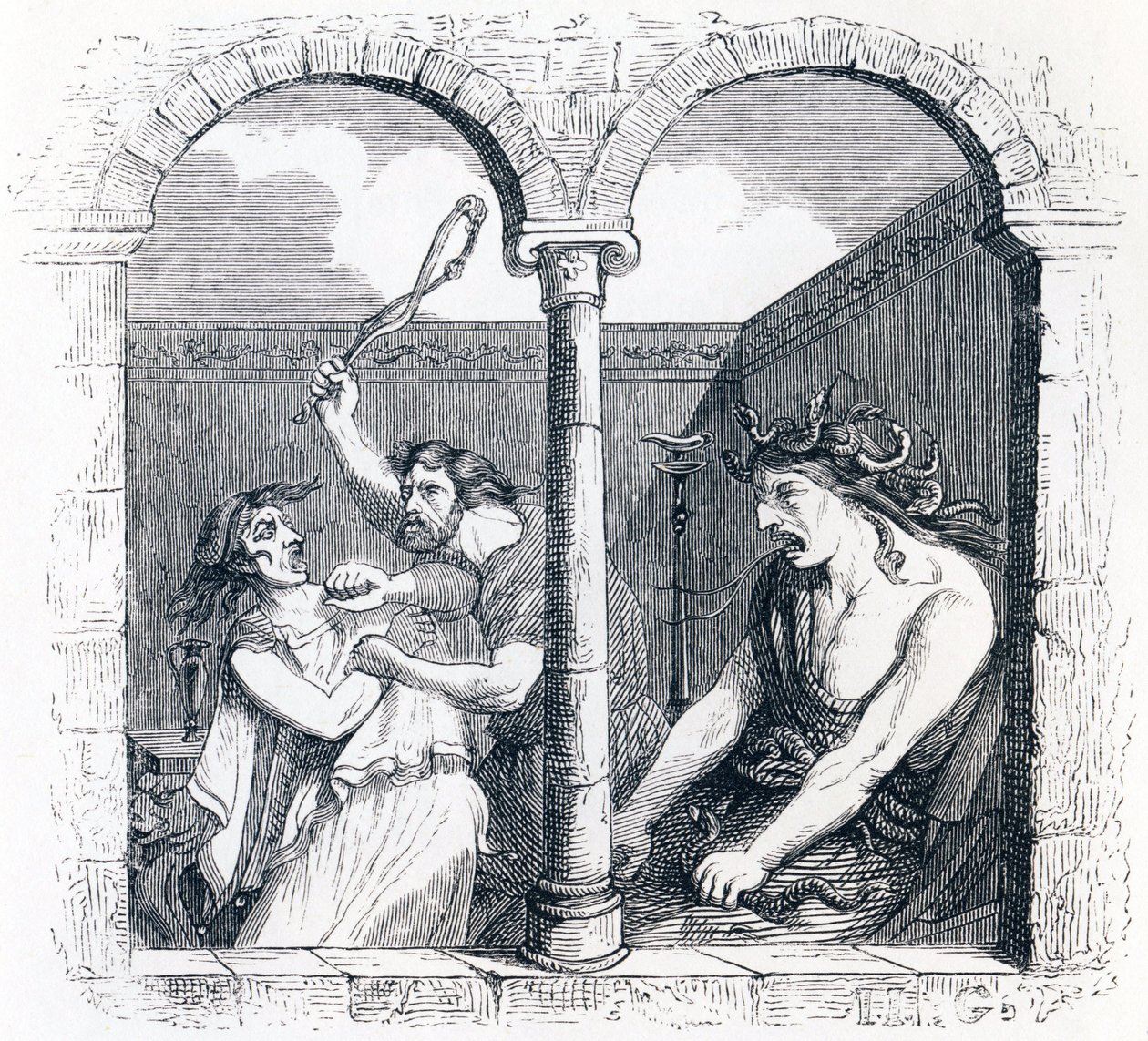Discorden (La discorde) - Fabler af La Fontaine af Grandville