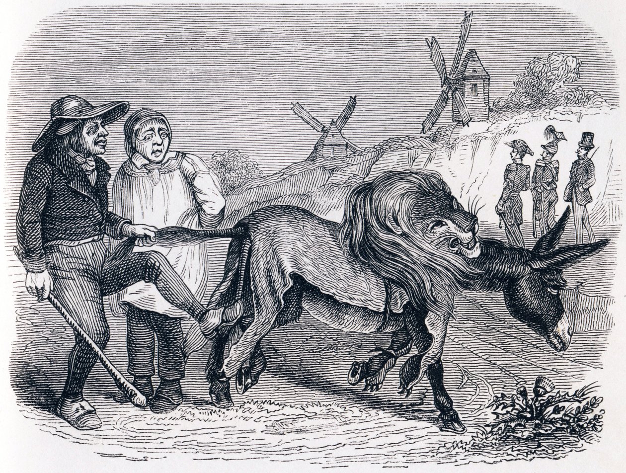 Æslet med løveskind - Fabler af La Fontaine af Grandville