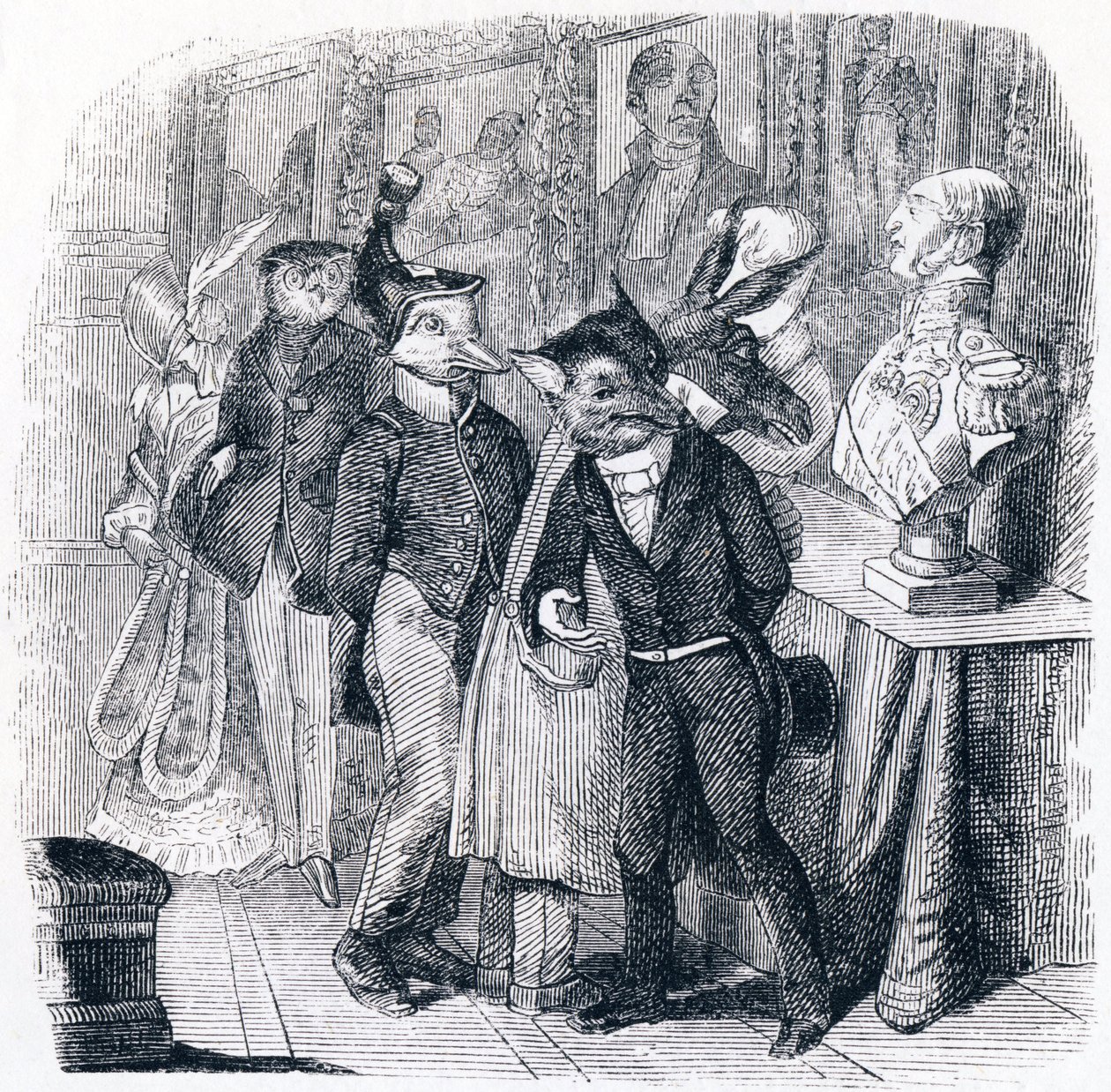 Ræven og busten - Fabler af La Fontaine af Grandville