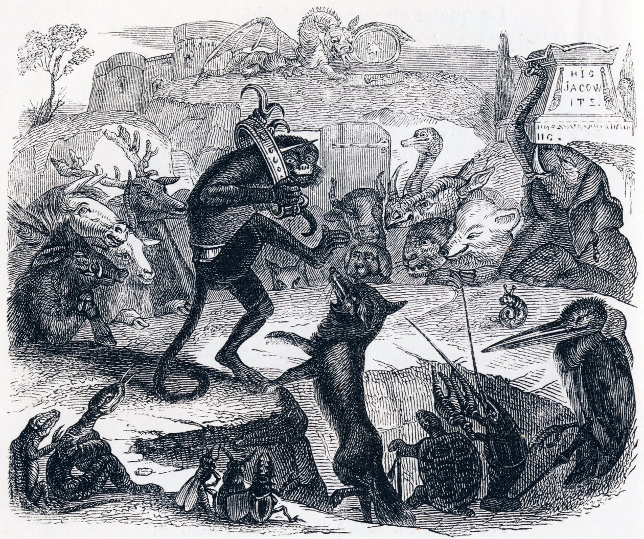Ræven, æslet og dyrene - Fabler af La Fontaine af Grandville