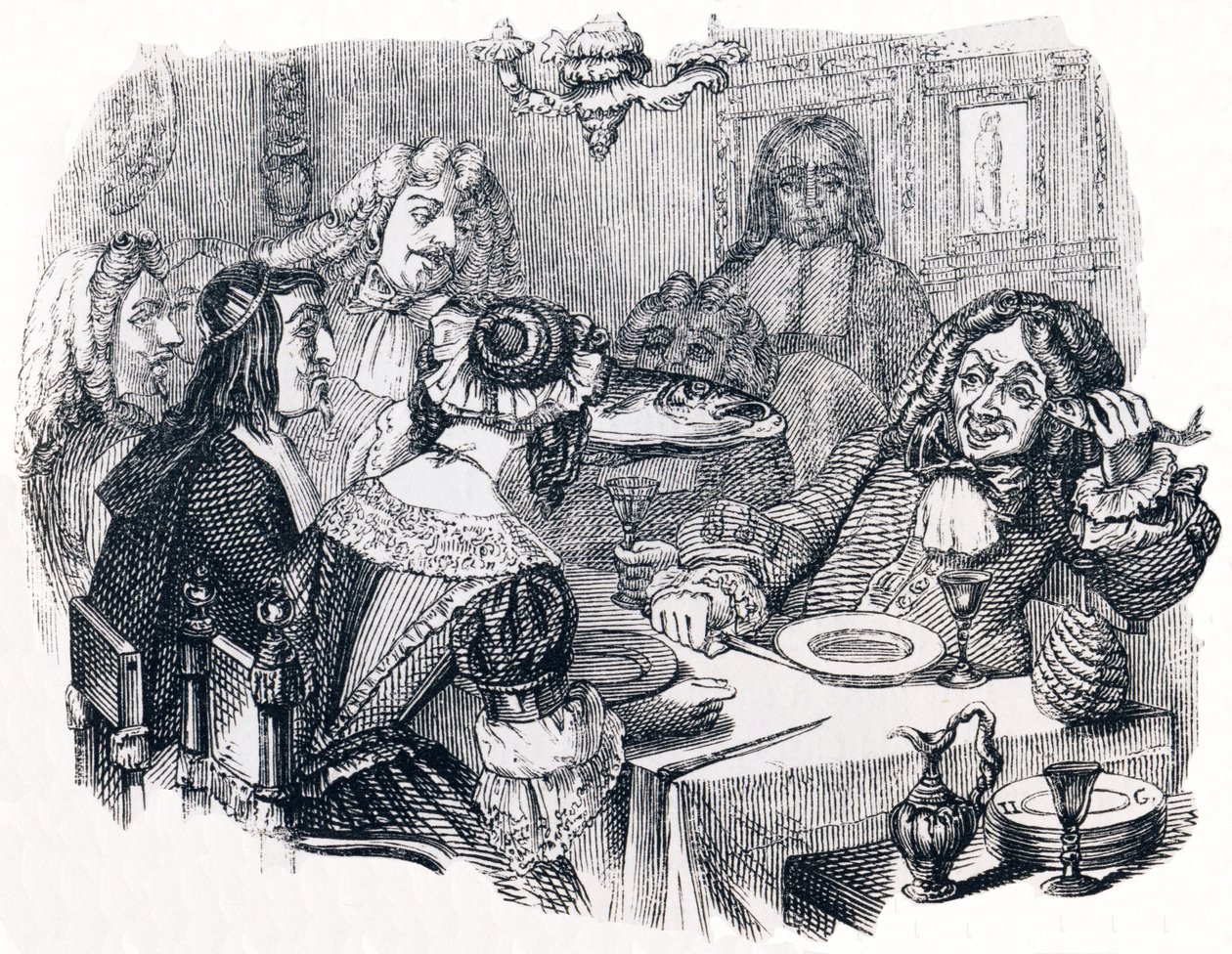 Le rieur et les poissons (Le rieur et les poissons) - Fabler af La Fontaine af Grandville