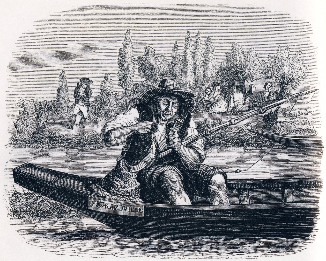 Den lille fisk og fiskeren - Fabler af La Fontaine af Grandville