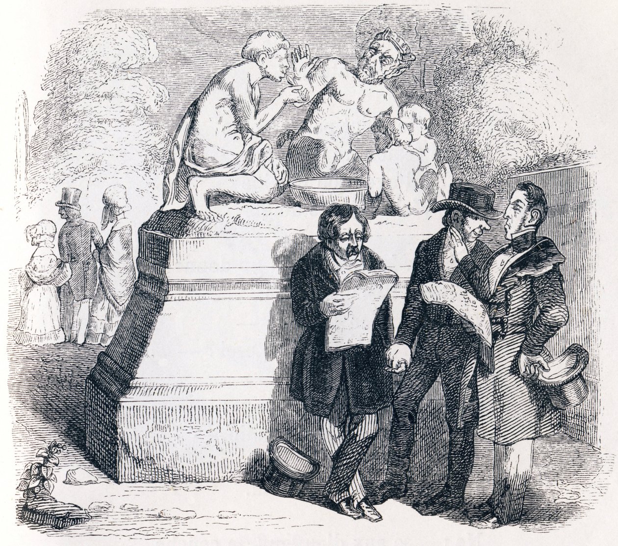 Satyren og den forbipasserende - Fabler af La Fontaine af Grandville