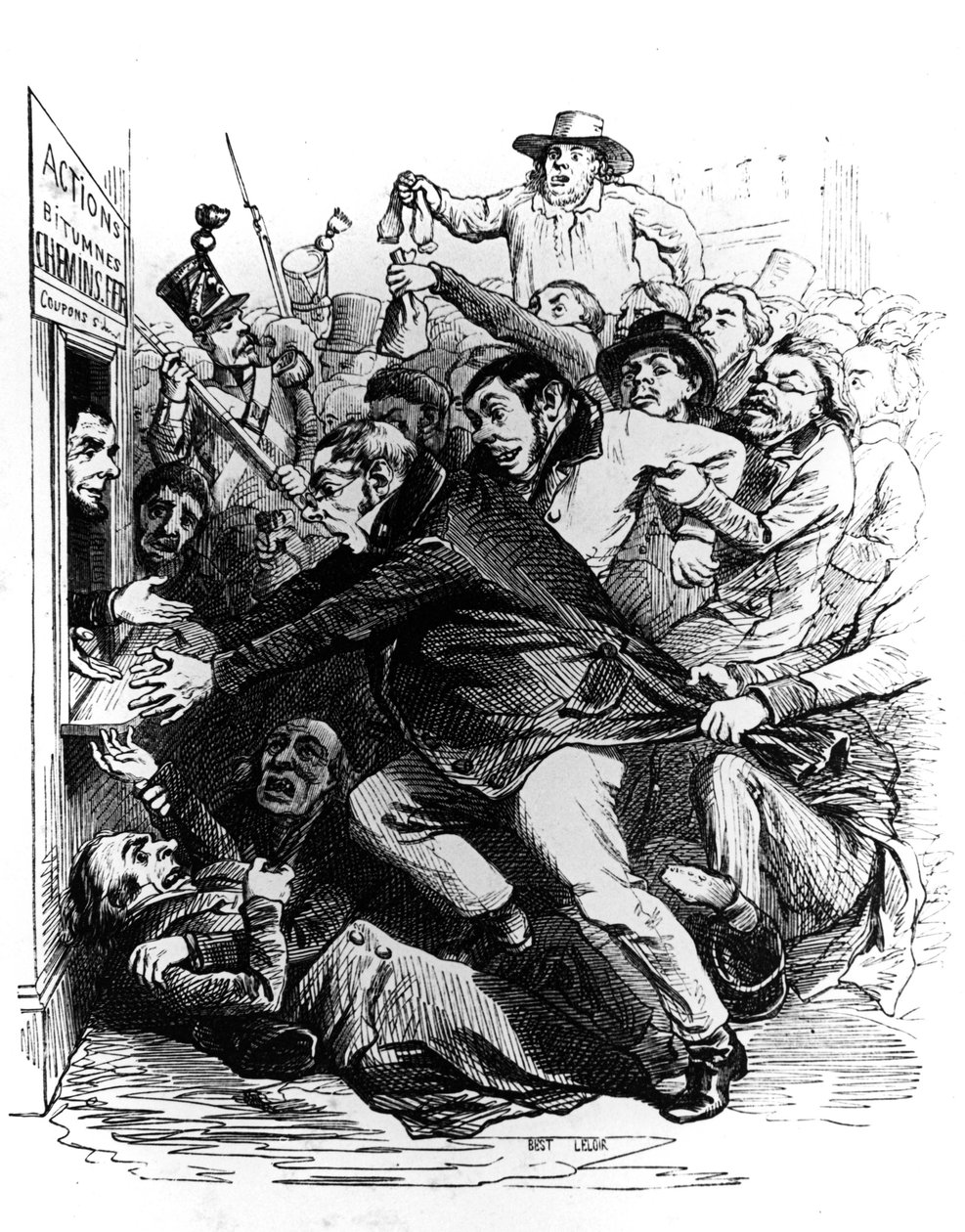 Aktionærerne, kobberstik efter tegning af Jean Ignace Isidore aka JJ Grandville af Grandville (1803 47)