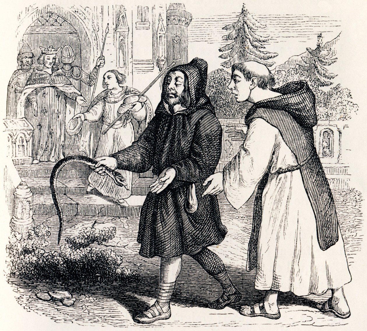 Hyrden og kongen (Le berger et le roi) - Fabler af La Fontaine af Grandville