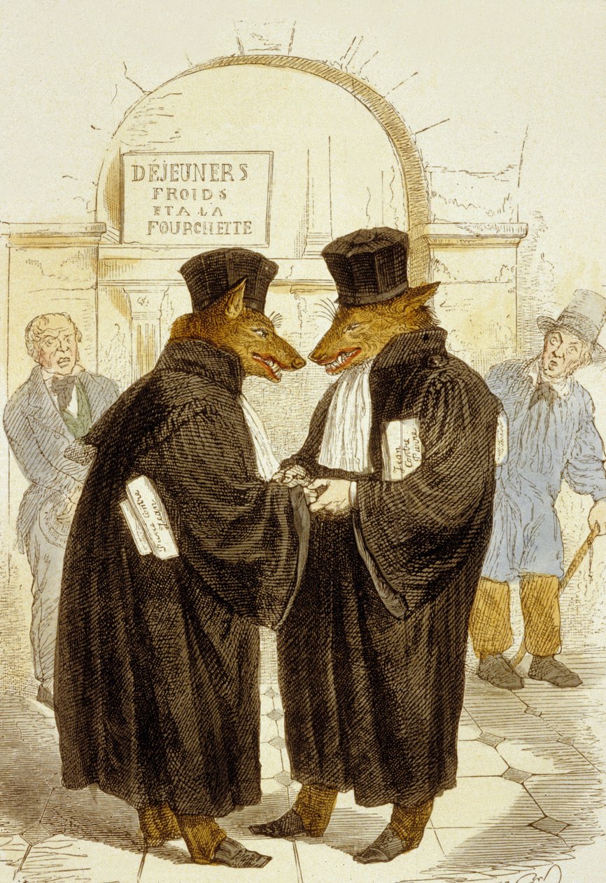 der er ære blandt tyve, fra 100 Ordsprog af Grandville (1803-47)